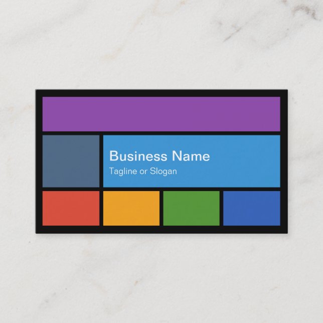 Carte De Visite Détaillant d'ordinateur Réparer Carreaux colorés V (Devant)