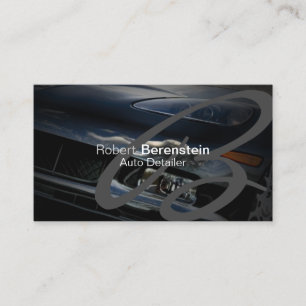 Carte De Visite Détailleur automobile Monogram Black Car Automotiv