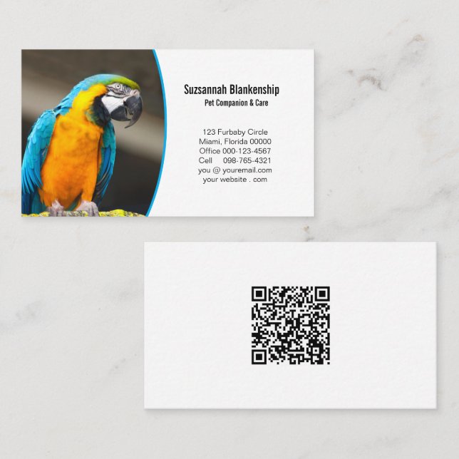 Carte De Visite Détails de l'entreprise avec code QR et photo pers (Devant / Derrière)