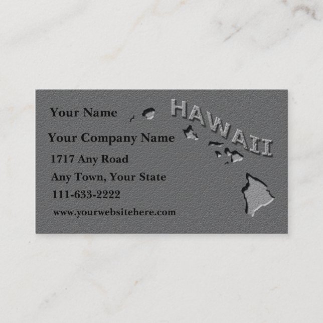 Carte de visite d'État d'Hawaii look pierre sculpt (Devant)