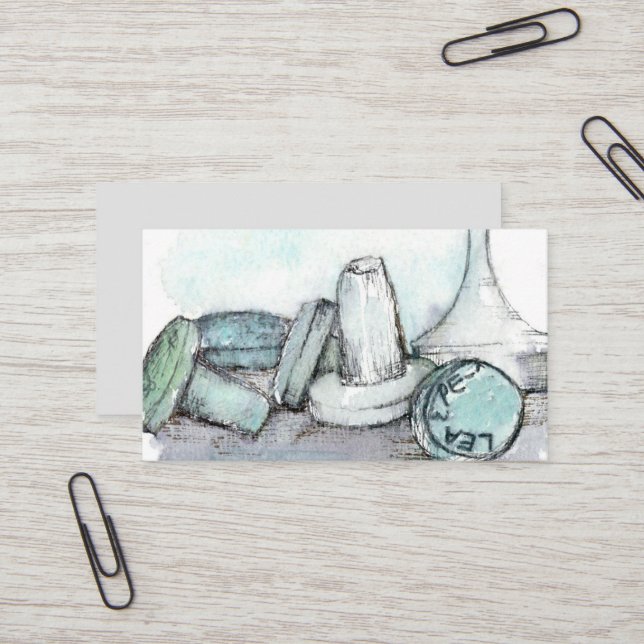 Carte De Visite Détection du métal Chasseur de relique Bouteille d (Devant/Arrière en situation)