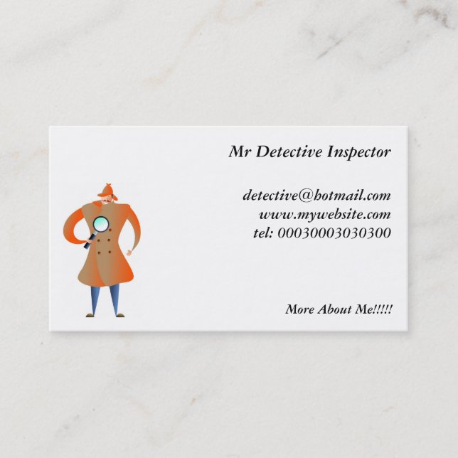 Carte De Visite Détective (Devant)