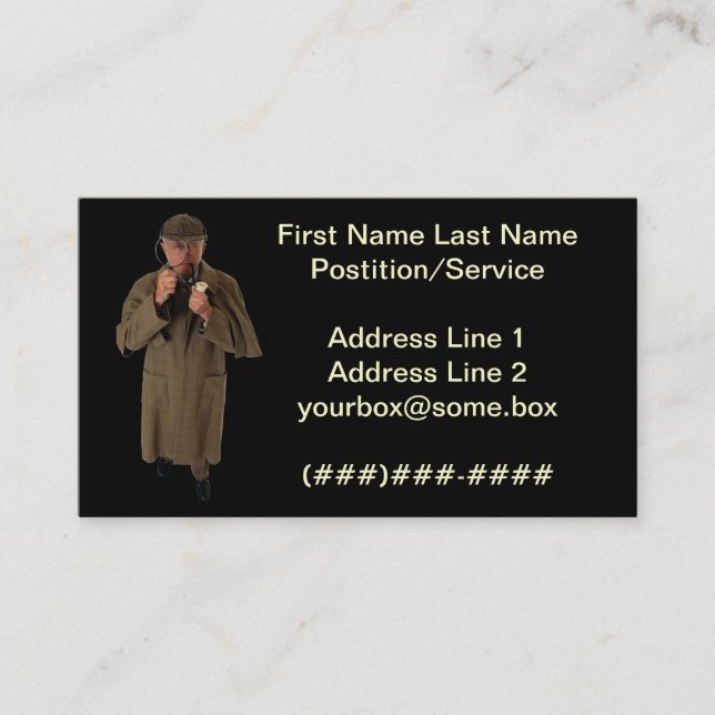 Carte De Visite Détective (Devant)