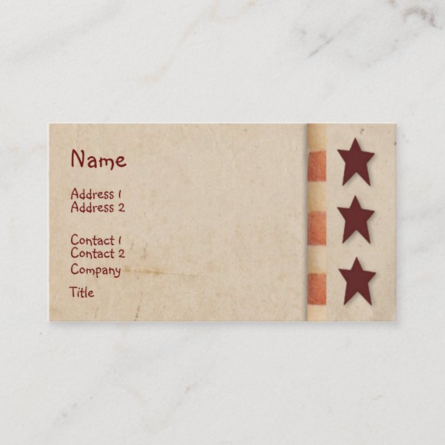 Carte de visite d'étoiles primitives (Devant)