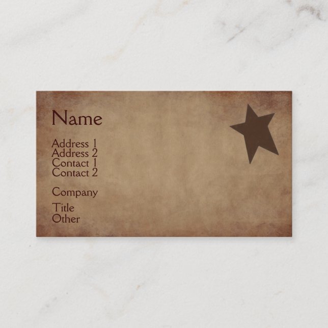 Carte de visite d'étoiles rouilleuses (Devant)