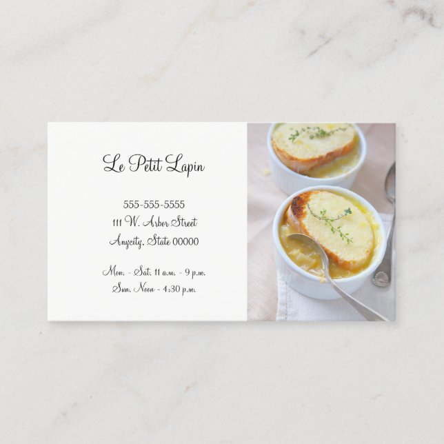 Carte De Visite Deux bols de soupe d'oignon (Devant)