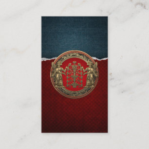 Carte De Visite Deux cas de Ninurta d'or avec arbre de vie