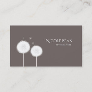 Carte De Visite Deux Dandelions Taupe Russe