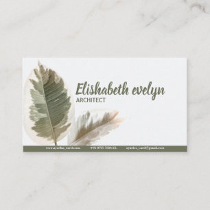 Carte De Visite Deux Feuilles verts