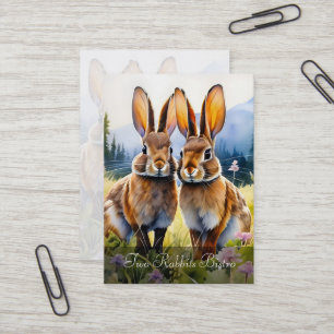 Carte De Visite Deux lapins dans une prairie de montagne personnal