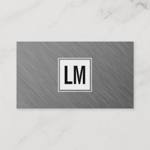 Carte De Visite Deux lettres Monogramme boîte blanche et métal