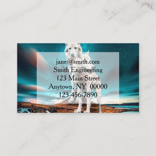 Carte De Visite Deux loups de l'Arctique (Devant)