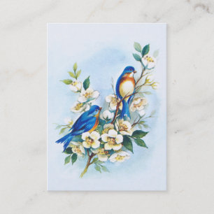 Carte De Visite Deux oiseaux bleus