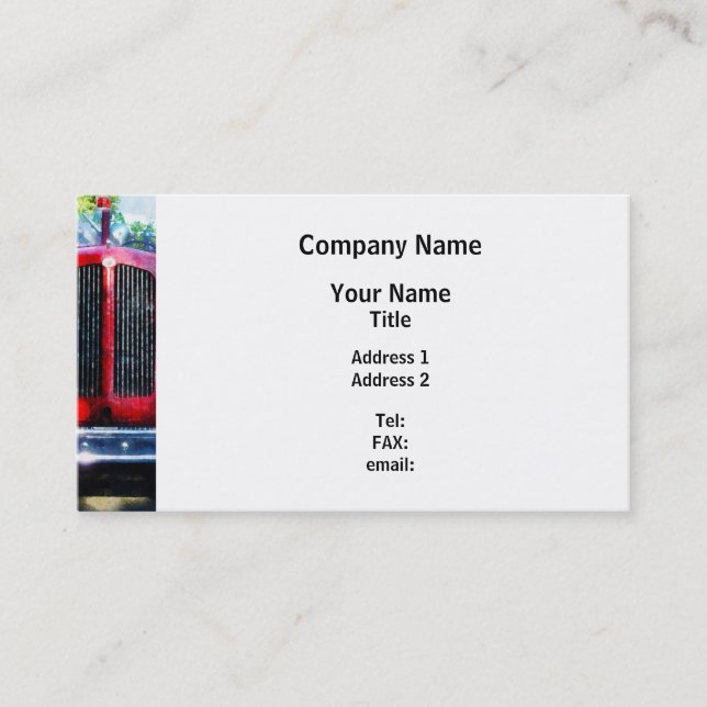 Carte De Visite Devant du camion de pompiers (Devant)
