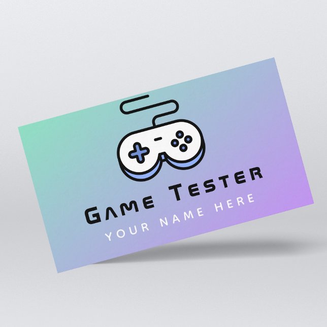 Carte De Visite Développe de jeu vidéo Tester Gamer Moderne Gradie (Créateur téléchargé)