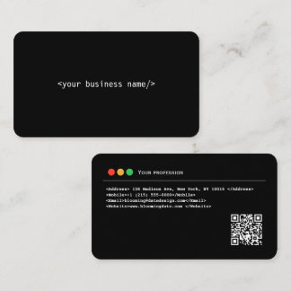 Carte de visite développeur avec code QR