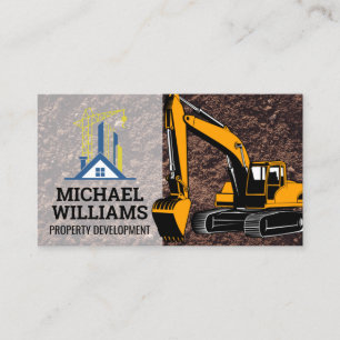 Carte De Visite Développeur de construction   Véhicule Earth Mover
