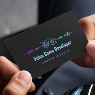 Carte De Visite Développeur de jeu vidéo Thème de jeu moderne Hear