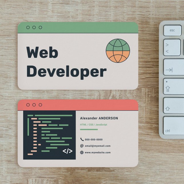 Carte De Visite Développeur Web (Web Developer Business Card)