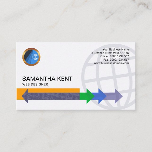 Carte De Visite Développeur web de connexion de flèches de Cyber (Devant)