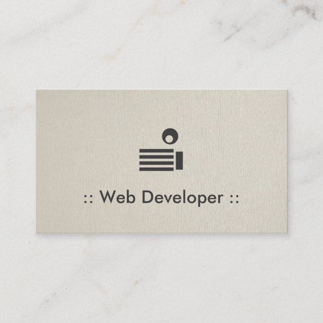 Carte De Visite Développeur Web Simple Elegant Professionnel (Devant)