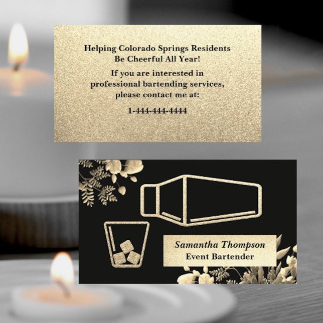 Carte de visite d'événement Velvety Gold Parties s (Créateur téléchargé)