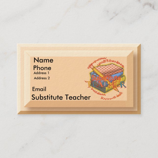 Carte De Visite Devise de professeur remplaçant (Devant)
