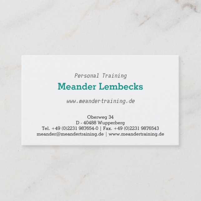 Carte De Visite Dezent mit Punkt (Devant)