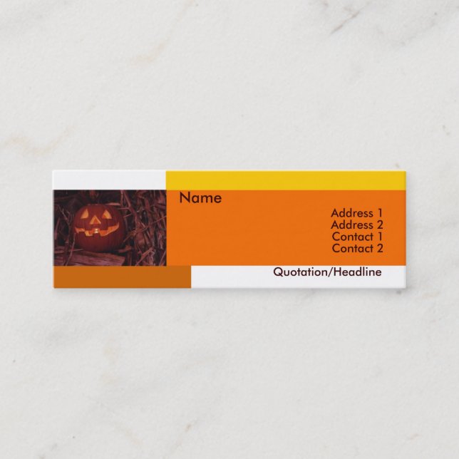 Carte de visite d'Halloween (Devant)