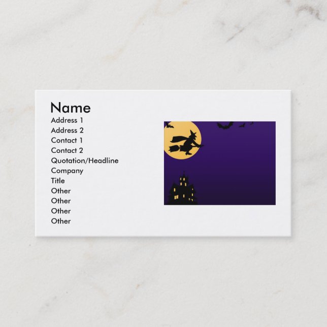Carte de visite d'Halloween (Devant)