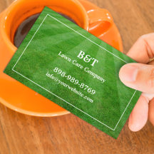 Carte de visite d'herbe de terrain pour l'entretie