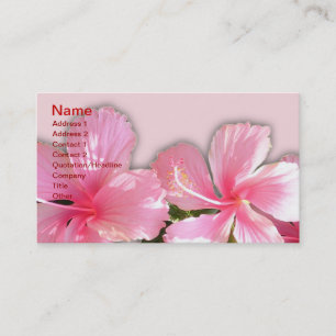 Carte de visite d'hibiscus rose et blanc hawaïen