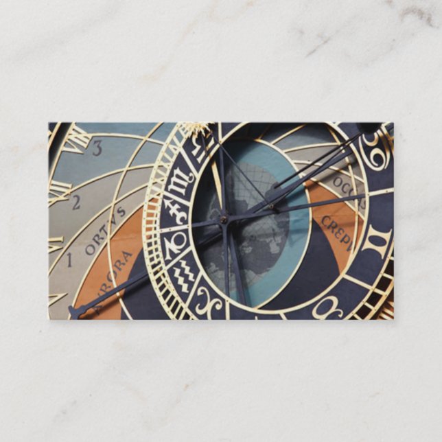 Carte de visite d'horloge astronomique (Devant)