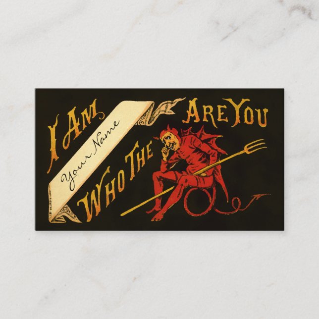 Carte De Visite Diable Vintage Sombre  (Devant)