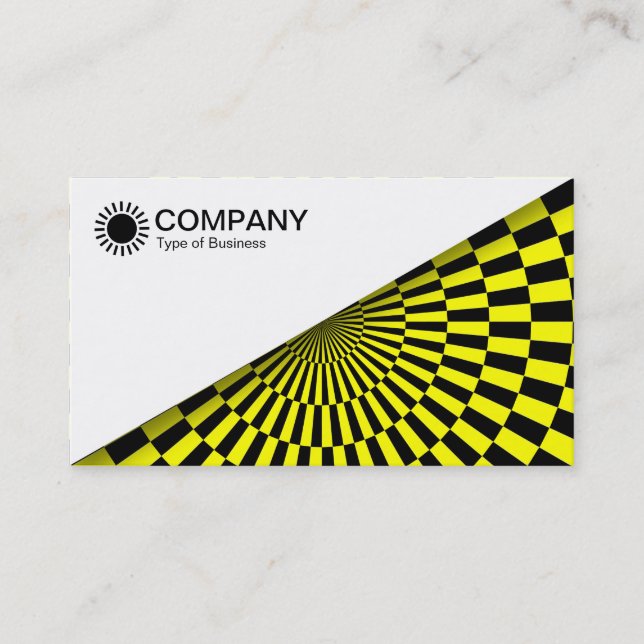 Carte De Visite Diagonal V2 - Blanc - Op Art Jaune (Devant)