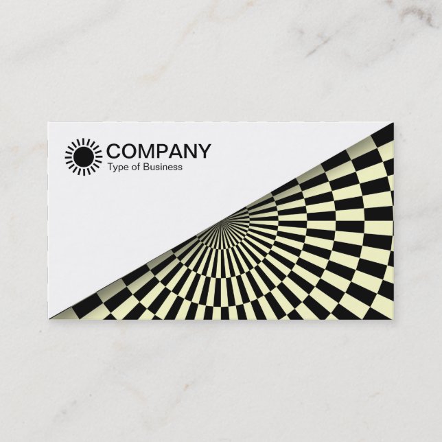 Carte De Visite Diagonal V2 - Blanc - Op Art noir et jaune pâle (Devant)