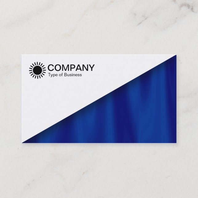 Carte De Visite Diagonal V2 - Blanc - Rideau bleu (Devant)