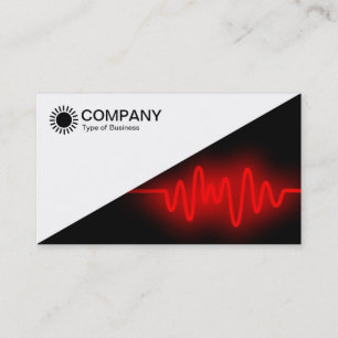 Carte De Visite Diagonal V2 - Blanc - Vague rouge