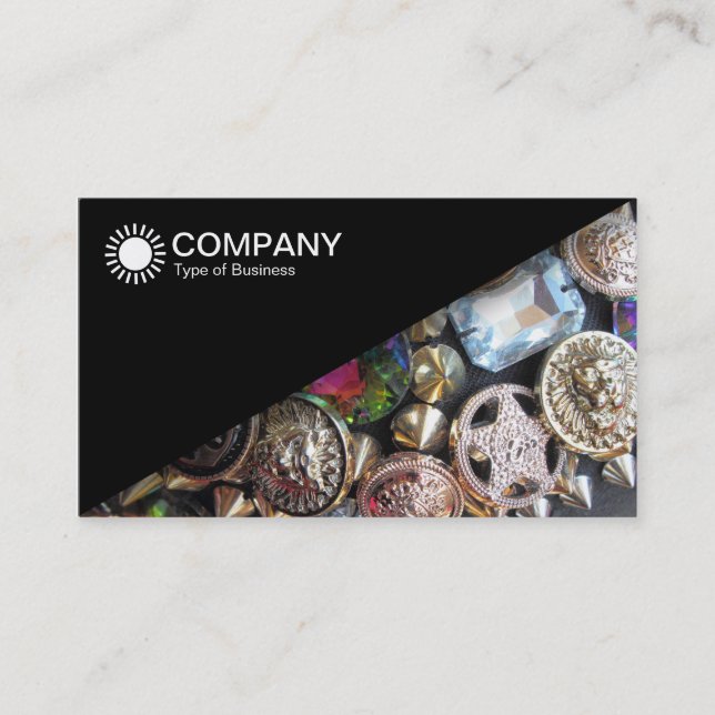 Carte De Visite Diagonal V2 - Noir - Bling (Devant)