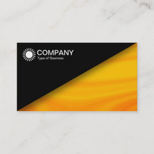 Carte De Visite Diagonal V2 - Noir - Marbre orange
