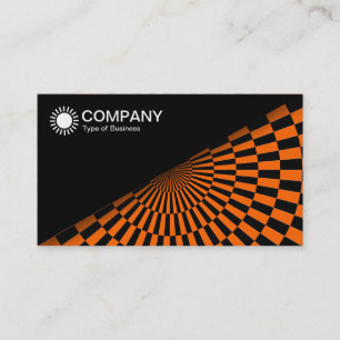 Carte De Visite Diagonal V2 - Noir - Op Art Orange
