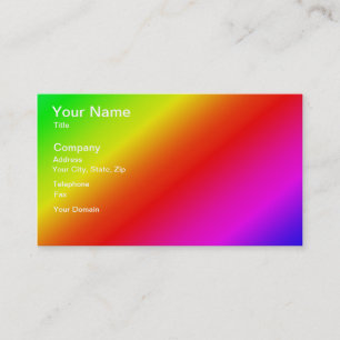 Carte De Visite Diagonale arc-en-ciel rouge à vert