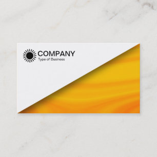 Carte De Visite Diagonale V2 - Blanc - Marbre Orange