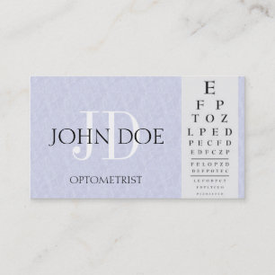 Carte De Visite Diagramme d'optométriste bleu-clair