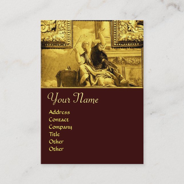 Carte De Visite DIALECTIQUE, jaune or (Devant)