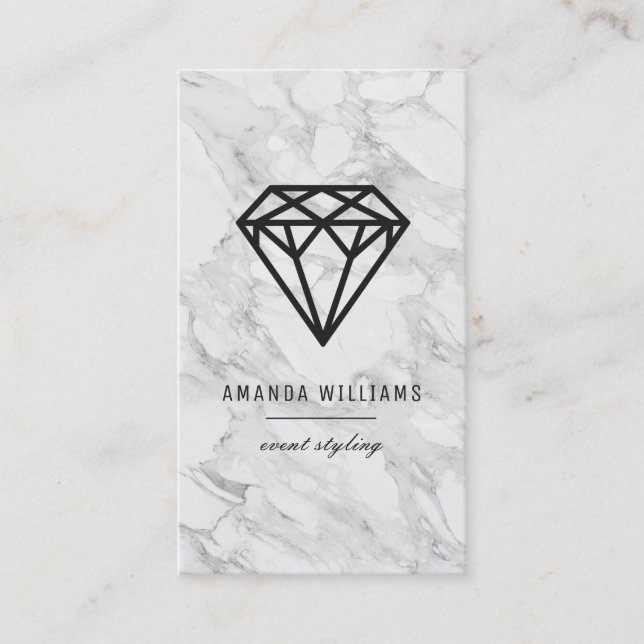 Carte De Visite Diamant avec du marbre (Devant)