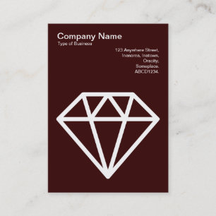 Carte De Visite Diamant - Blanc sur Brown foncé