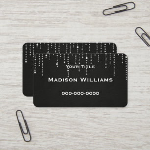 Carte De Visite diamant bling sur cuir noir