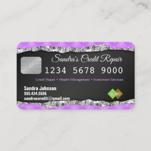 Carte de visite diamant de carte de crédit rose et