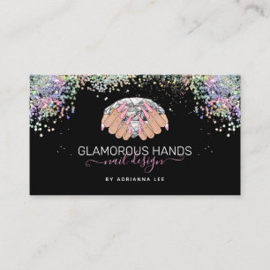 Carte De Visite Diamant du Salon à ongles dans les mains Parties 